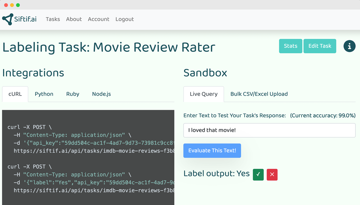 Add any ML task in plain english in seconds